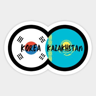 Korean Kazakh - Korea, Kazakhstan Sticker